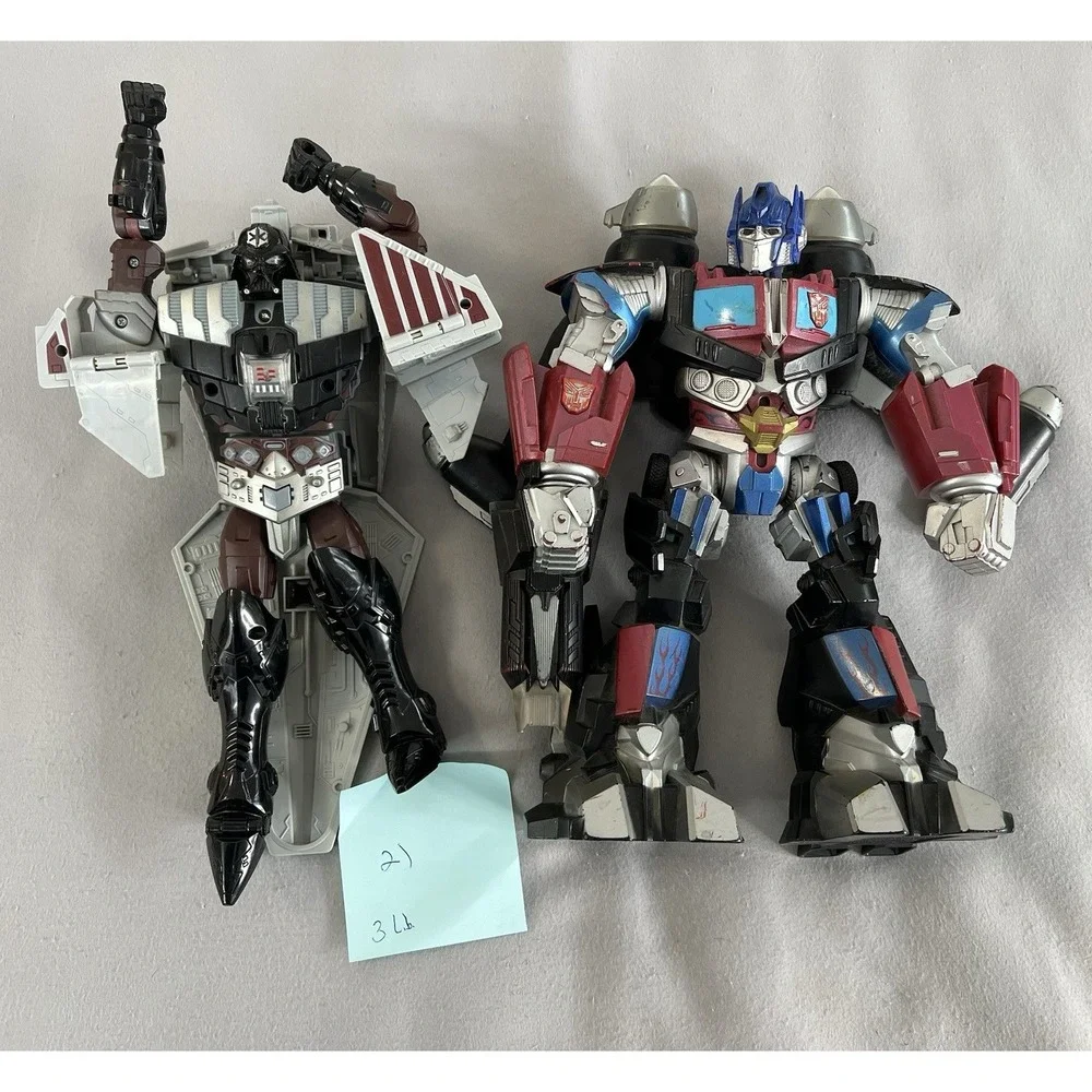Lot 2 Transformers Hasbro Mega Power Bots Optimus Prime Kids Toy  Lights Up 2008